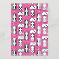 Domino Pieces Dominoes Board Game Pink Glitter