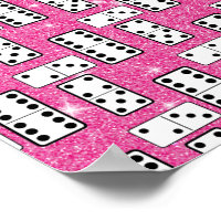 Domino Pieces Dominoes Board Game Pink Glitter