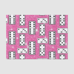 Domino Pieces Dominoes Board Game Pink Glitter Tissue Paper