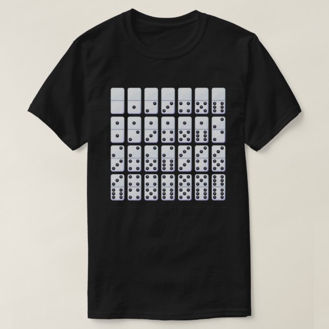 Domino Pieces Full Set of Dominoes Game Player ani T-Shirt (Design Front)