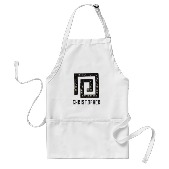 Domino Spiral Name Apron (Front)