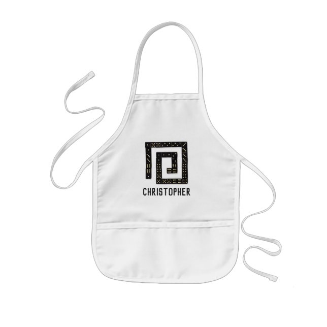 Domino Spiral Name Apron (Child) (Front)