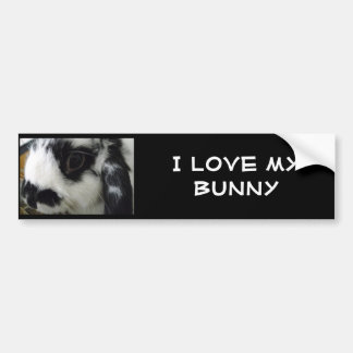 domino-up-close, I love my Bunny Bumper Sticker