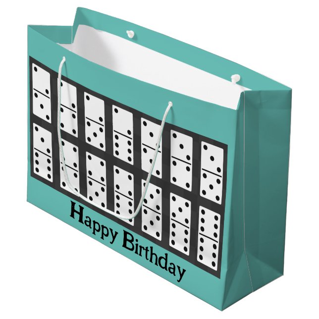 Dominoes Design Large Gift Bag (Front Angled)