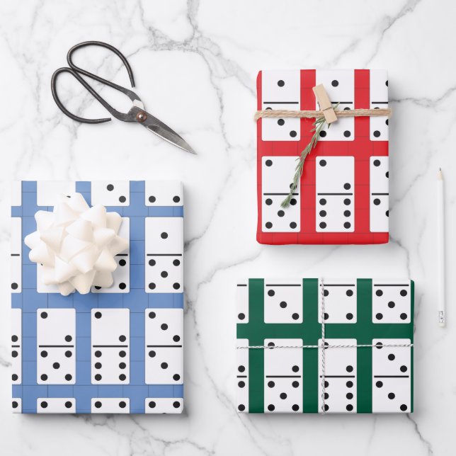 Dominoes Design Wrapping Paper Sheet (Front)
