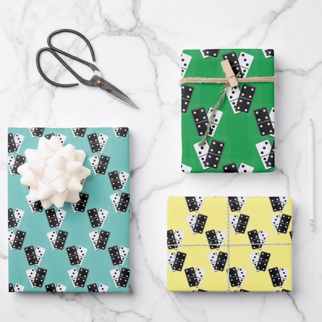 Dominoes Design Wrapping Paper Sheet (Front)
