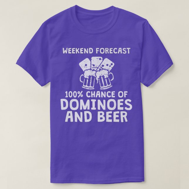 Dominoes  Funny Dominoes Player Beer Weekend  T-Shirt (Design Front)