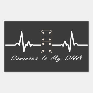 Dominoes Is My DNA Board Games Domino Player Rectangular Sticker