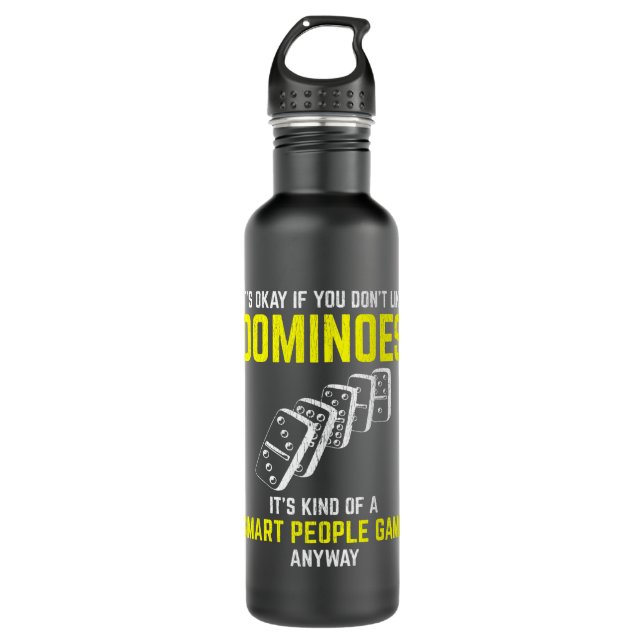 Dominoes Player Smart People Sport Funny Table Gam 710 Ml Water Bottle (Front)