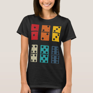 Dominoes tiles retro cool colours dominoes player  T-Shirt