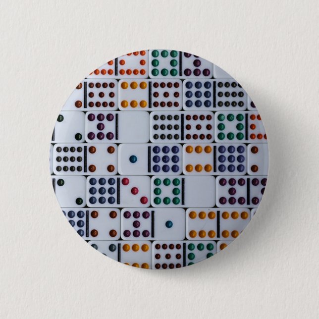 Dominos Numbers Game 6 Cm Round Badge (Front)