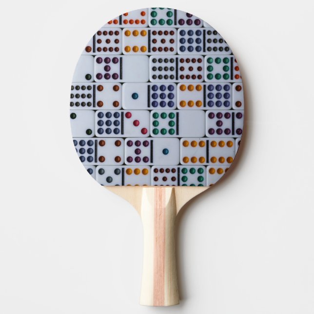 Dominos Numbers Game Ping Pong Paddle (Front)