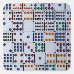 Dominos Numbers Game Square Sticker