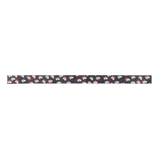 Dominos Ribbon - Blue Satin Ribbon (Front)