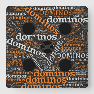 DOMINOS SQUARE WALL CLOCK