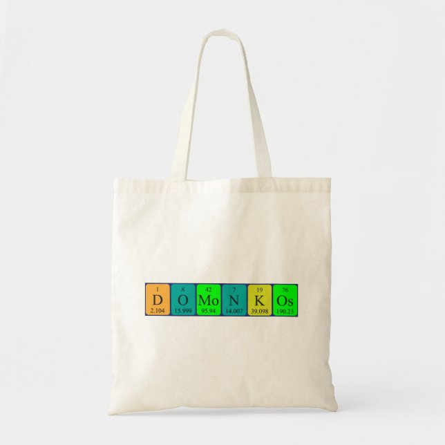 Domonkos periodic table name tote bag (Front)