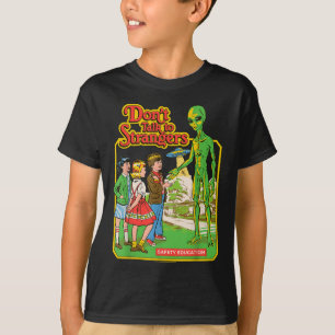 Don&#39;t Talk To Strangers Alien Ufo Retro Funny  T-Shirt