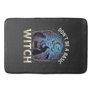 Don Be Basic Witch Halloween Cauldron Black Cats Bath Mat