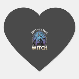 Don Be Basic Witch Halloween Cauldron Black Cats Heart Sticker