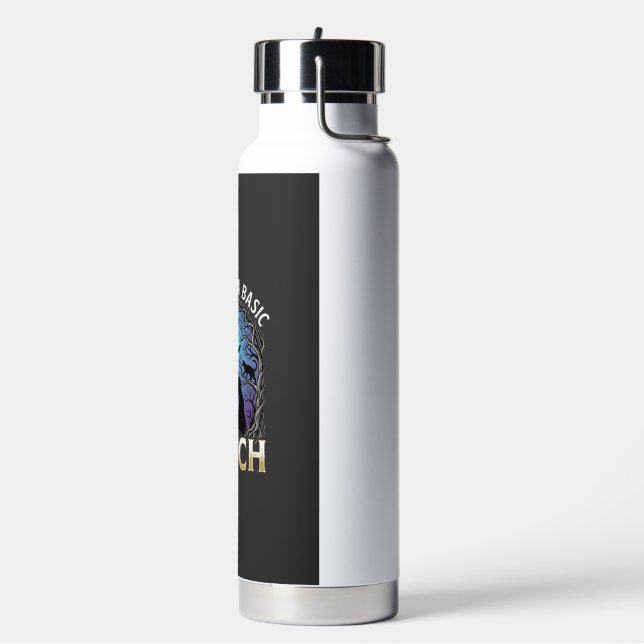 Don Be Basic Witch Halloween Cauldron Black Cats Water Bottle (Left)