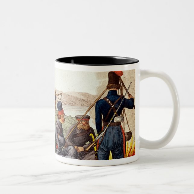 Don Cossacks in 1814 Two-Tone Coffee Mug (Right)