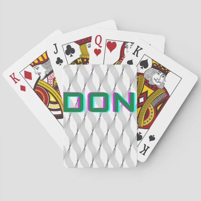 Don Custom Text And Pattern Design  Playing Cards (Back)