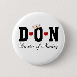 DON Director of Nursing 6 Cm Round Badge