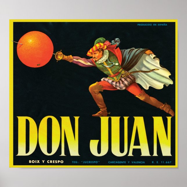 Don Juan Vintage Crate Label Poster (Front)