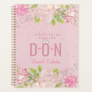 DON Nurse Pink Personalised Floral Journal Planner
