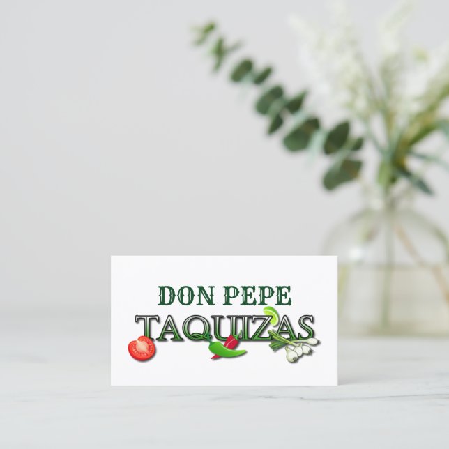 Don Pepe Taquizas Business Card (Standing Front)
