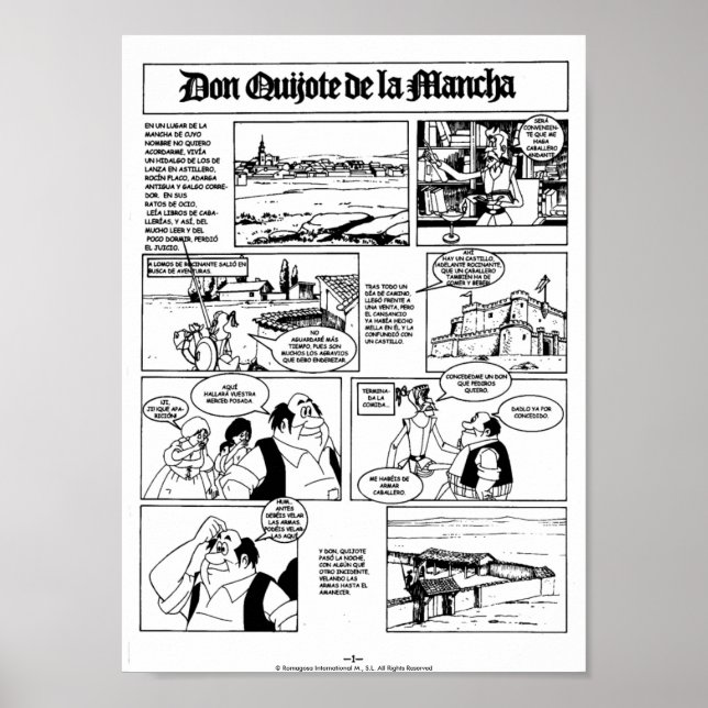 DON QUIJOTE DE LA MANCHA - CÓMIC-Página 01 Poster (Front)