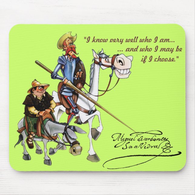 DON QUIJOTE, SANCHO, ROCINANTE y RUCIO - Cervantes Mouse Mat (Front)