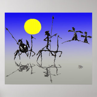 Don quijote y Sanchopanza (Digital colour) Poster