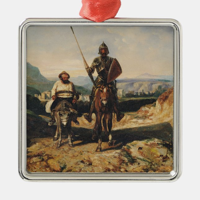 Don Quixote and Sancho Metal Tree Decoration (Front)