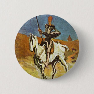 Don Quixote And Sancho Panza By Daumier Honoré (Be 6 Cm Round Badge