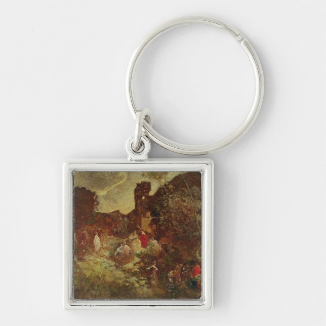 Don Quixote and Sancho Panza, c.1865 Key Ring (Front)