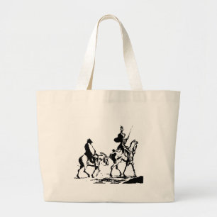 Don Quixote and Sancho Panza Large Tote Bag