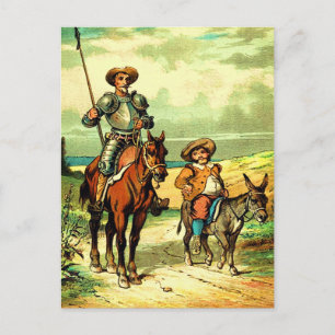 Don Quixote and Sancho Panza Postcard