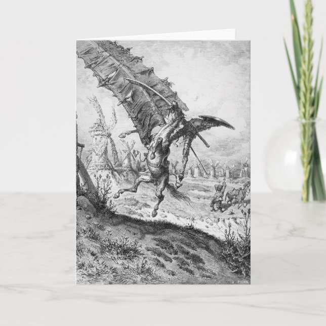 Don Quixote and the Windmills Card (Front)