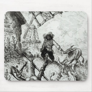 Don Quixote and the Windmills Mouse Mat