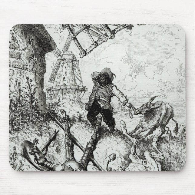 Don Quixote and the Windmills Mouse Mat (Front)