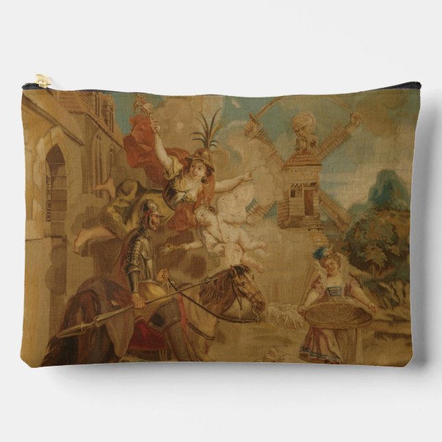 Don Quixote Guided by Folly, 18th century tapestry Accessory Pouch (Front)