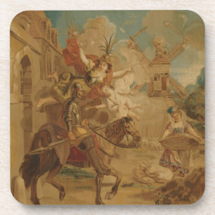 Don Quixote Guided by Folly, 18th century tapestry Coaster