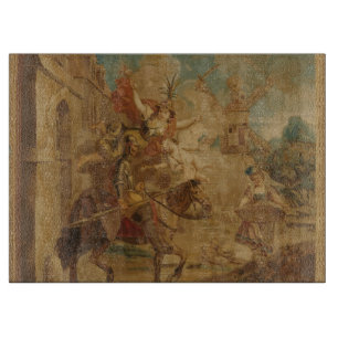 Don Quixote Guided by Folly, 18th century tapestry Cutting Board