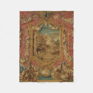 Don Quixote Guided by Folly, 18th century tapestry Fleece Blanket