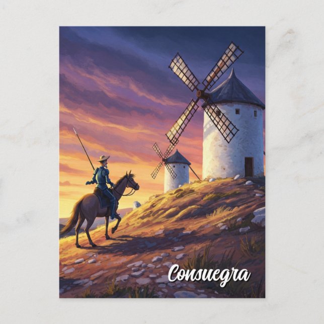 Don Quixote in Consuegra Spain Travel Postcard (Front)