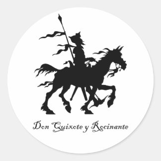 Don Quixote Rides Again Classic Round Sticker