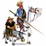DON QUIXOTE & ROCINANTE, SANCHO & RUCIO PHOTO SCULPTURE MAGNET<br><div class="desc">The Cartoon animation series "DON QUIXOTE OF LA MANCHA" was first seen on TV back in 1979, since then, it has been aired by TV stations around the globe. Don Quixote was first published in 1605 and it's continuation in a second part was published in 1615. Our magnets commemorate both...</div>