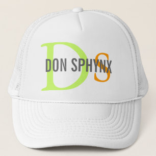 Don Sphynx Cat Monogram Design Trucker Hat