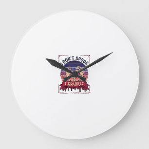 Don Spook Sparkle Zombie Hands Halloween Blood_1 Large Clock